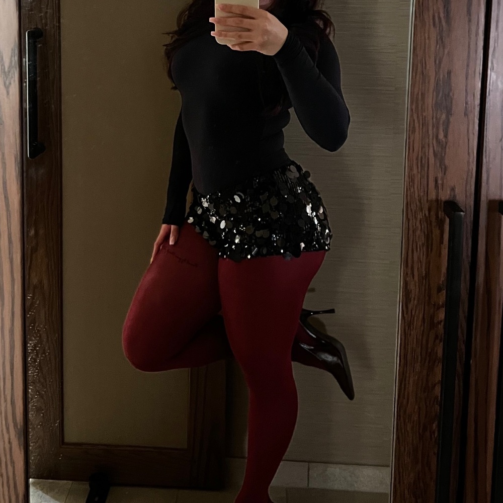 Edikted Black Sequin Micro Shorts